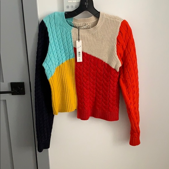 Alice And Olivia Color Block Sweater 